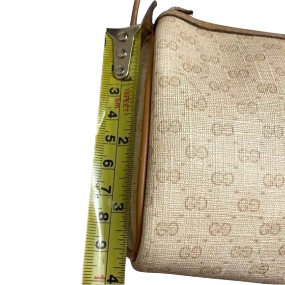 Gucci cream and brown micro gg mini barrel Boston crossbody bag Vintage rare - Picture 6 of 16